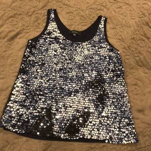 Karen Kane sequin mesh front tank